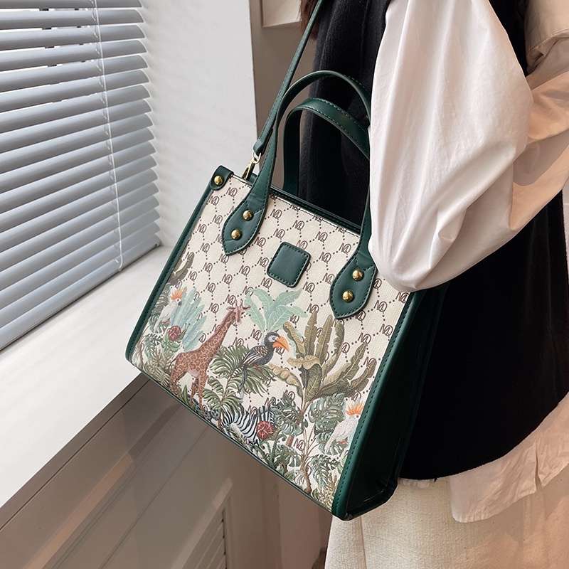 Túi đeo vai IELGY cỡ lớn in họa tiết hoạt hình thời trang cao cấp cho nữ