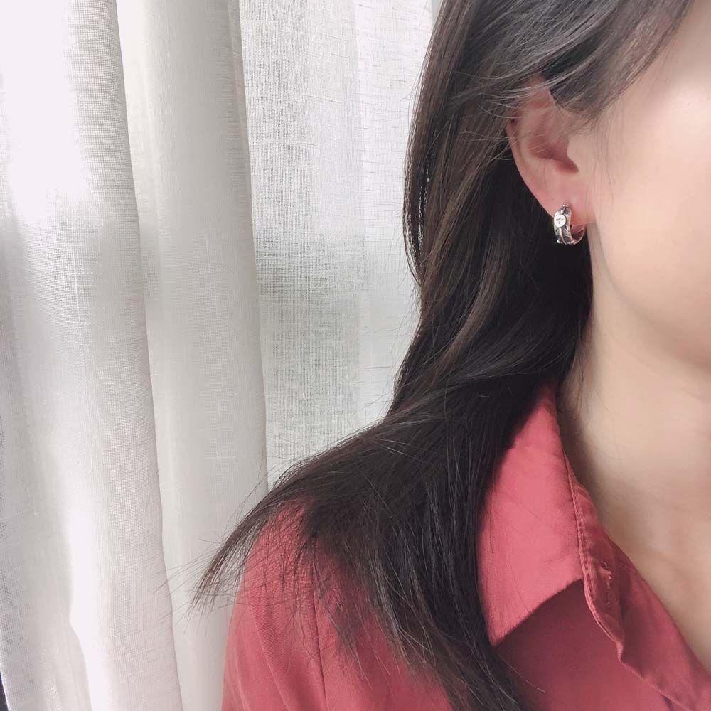 AROMA Bông Tai Hình Lông Vũ Bằng Đồng Phong Cách Gothic Hàn Quốc Cho Nữ