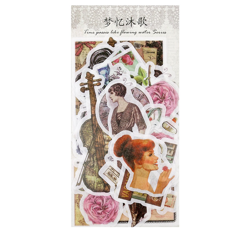 Bộ 60 Miếng Dán Trang Trí Sổ Tay/ Album Ảnh Họa Tiết Chữ Like Water Years Years Độc Đáo DIY