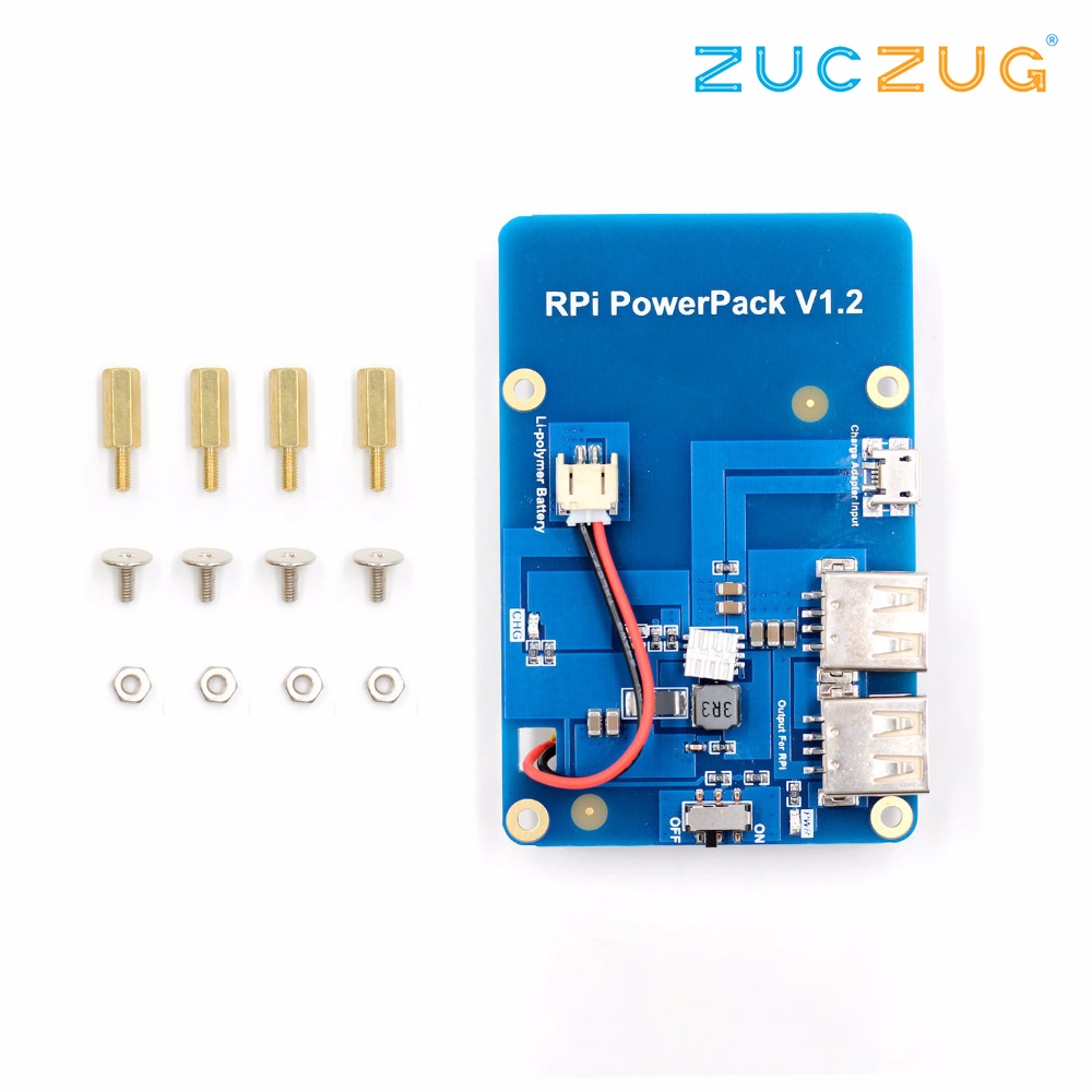 Lithium Battery Pack Expansion Board Power Supply with Switch for Raspberry Pi 3,2 Model B,1 Model B+ Banana Pi