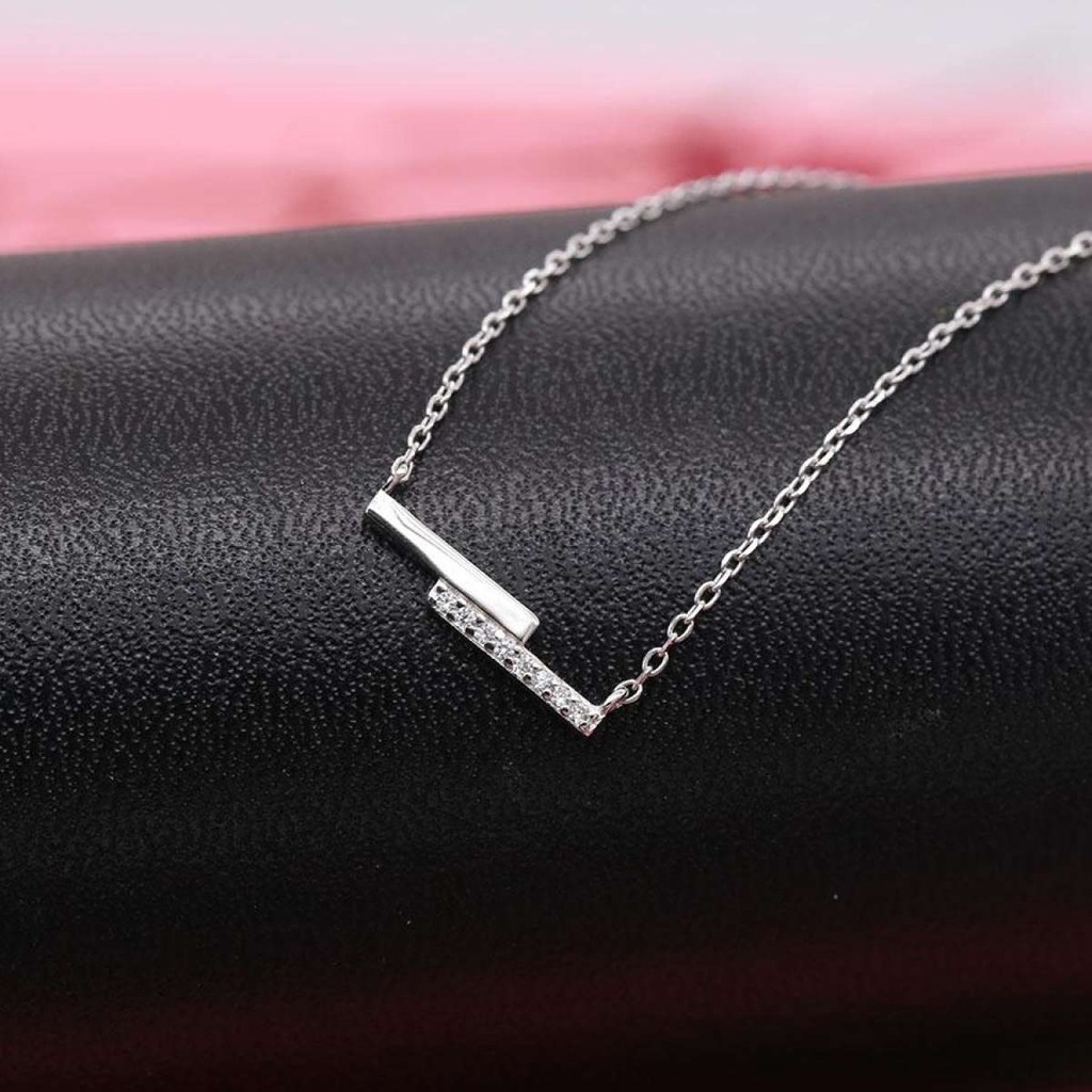 Dây Chuyền Bạc Ý S925 Hình Thanh Ngang Đính Đá DB1576 - Bảo Ngọc Jewelry