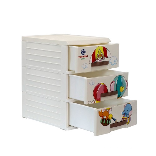 TỦ NHỰA KITTY 3 TẦNG MINI VIỆT NHẬT ĐỰNG QUẦN ÁO TRẺ EM - TỦ QUẦN ÁO TRẺ EM