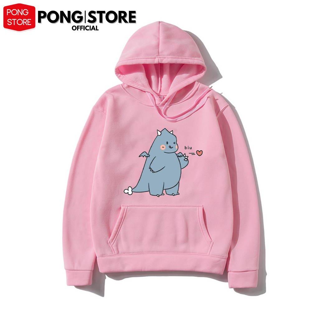 Áo khoác hoodie KHỦNG LONG BẮN TIM, chất nỉ mềm mịn Unisex pongshop