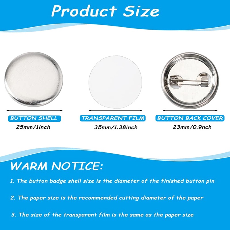 Set 600 Nút Ghim 25Mm / 1Inch Bằng Kim Loại Dùng Làm Nút Áo