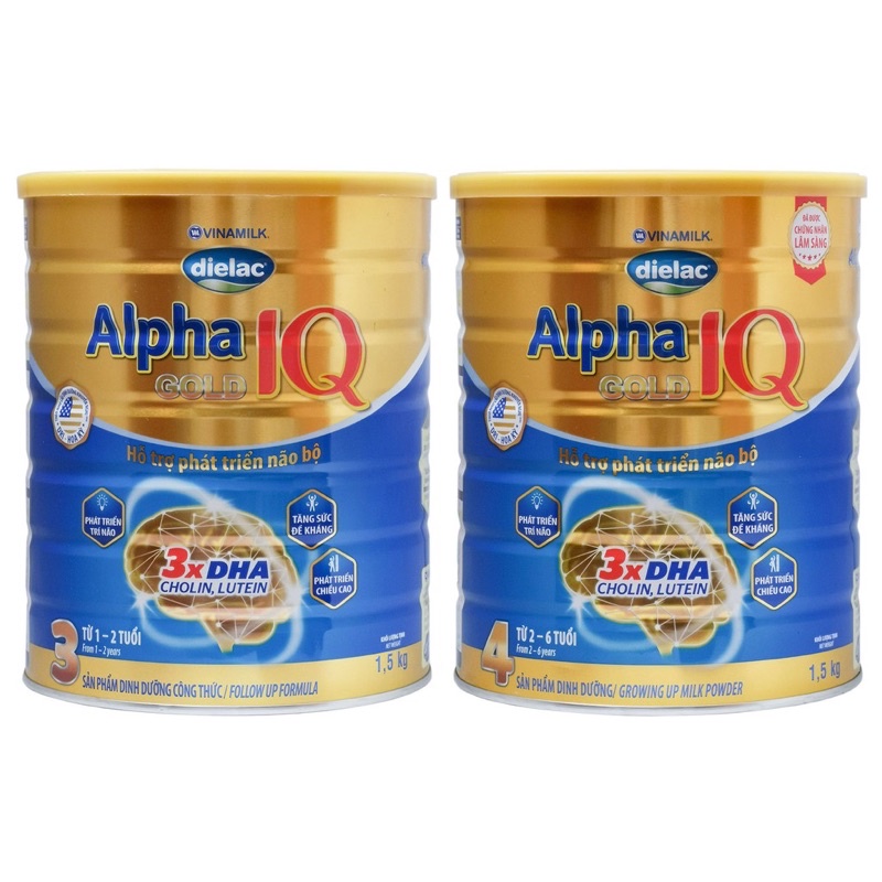 [ Chính Hãng ] Sữa Dielac Alpha IQ Gold Đủ số 1,2,3,4 Lon 900g và 1,5kg [ Date Luôn Mới ]