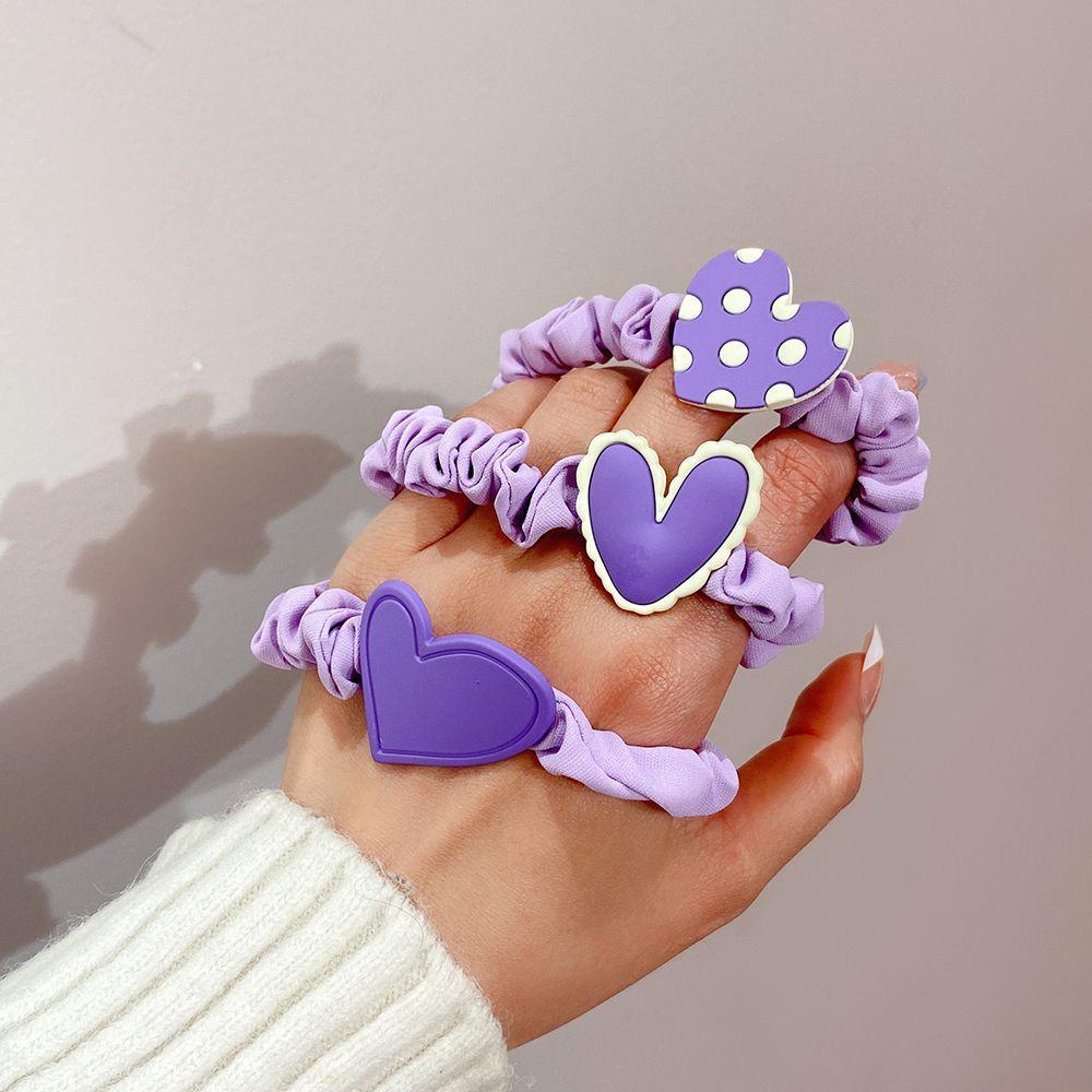 NICKOLAS Dây Buộc Tóc Nhựa Hình Trái Tim Dễ Thương Cho Nữ