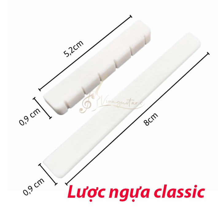 Lược và Ngựa đàn guitar acoustic, classic chất liệu nhựa và xương bò Vinaguitar