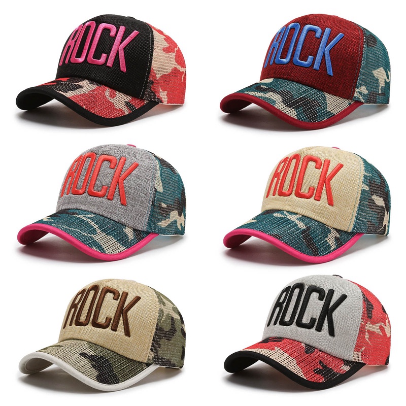 Nón Lưỡi Trai Họa Tiết Rằn Ri Phối Lưới Thêu Chữ Thời Trang Cá Tính Cho Nam/ Nữ