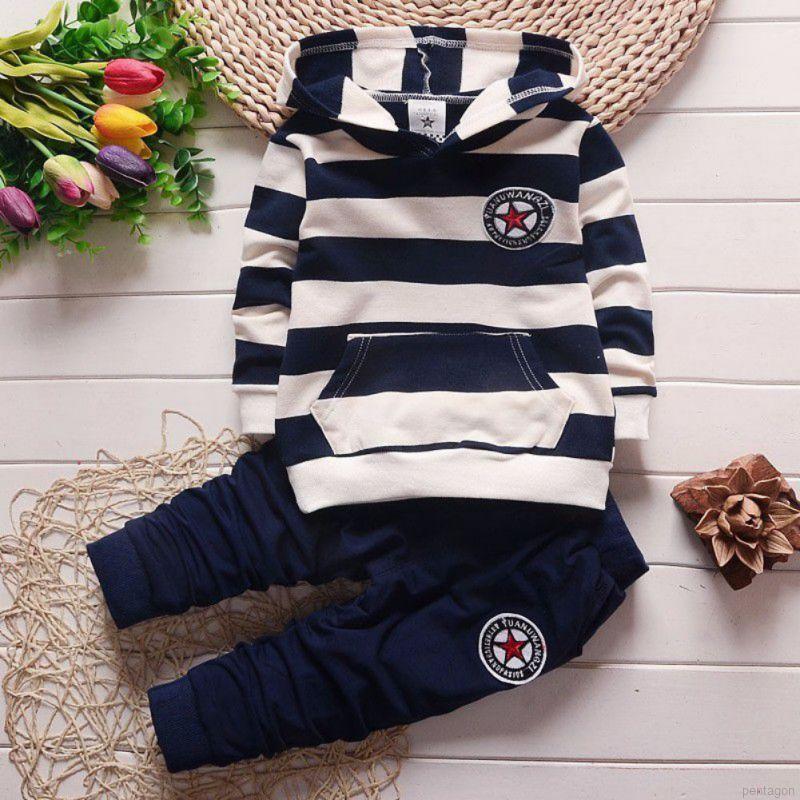 Set Áo Hoodies Có Nón Dài Tay + Quần Dài Thời Trang Cho Bé