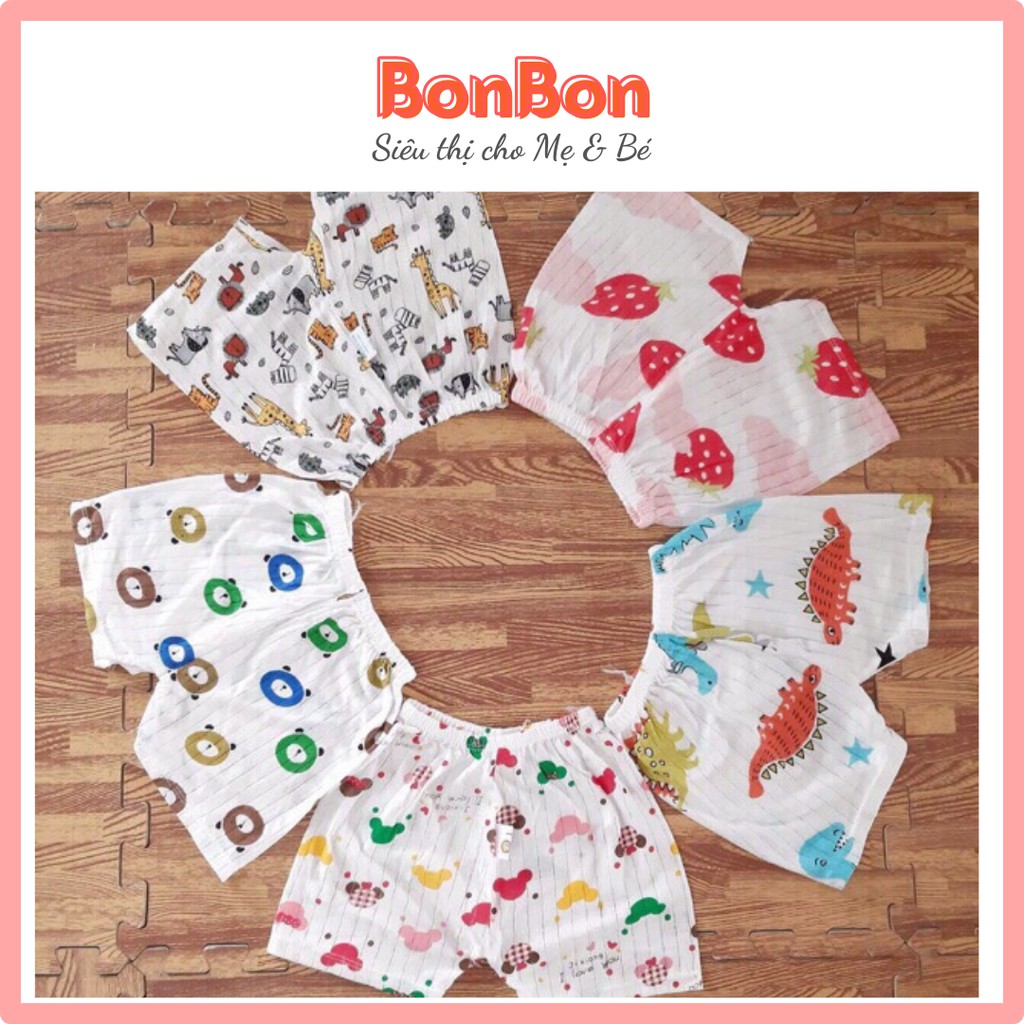 Quần đùi chục cotton giấy cho bé cực đẹp cực mát (set 10 quần)