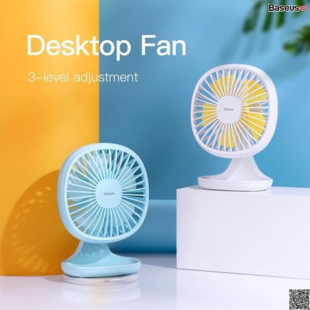 Quạt mini để bàn Baseus Baseus Pudding-Shaped Fan ( 3 mức tốc độ - Mini USB Air Cooling Fan Clip Desk Fan)