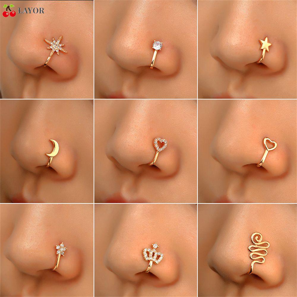 Khuyên Kẹp Mũi Đính Đá Pha Lê Thời Trang Cá Tính Cho Nữ