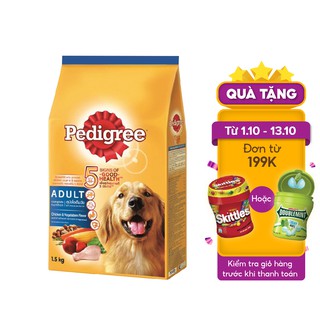 PEDIGREE® Thức ăn cho chó lớn dạng hạt vị thịt gà và rau củ 1.5kg (1 túi)