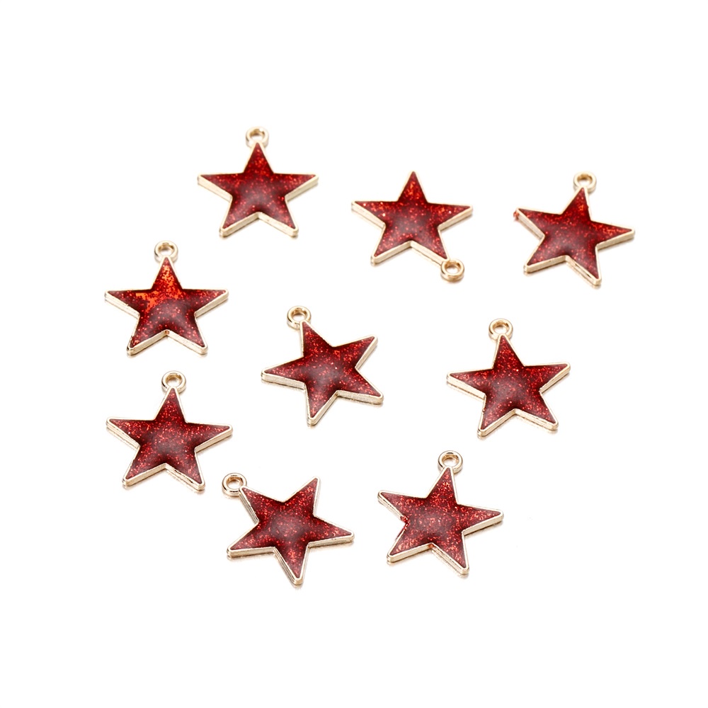 Bộ 10 mặt dây chuyền vòng tay St.kunkka hình ngôi sao nhỏ bằng hợp kim nhiều màu sắc