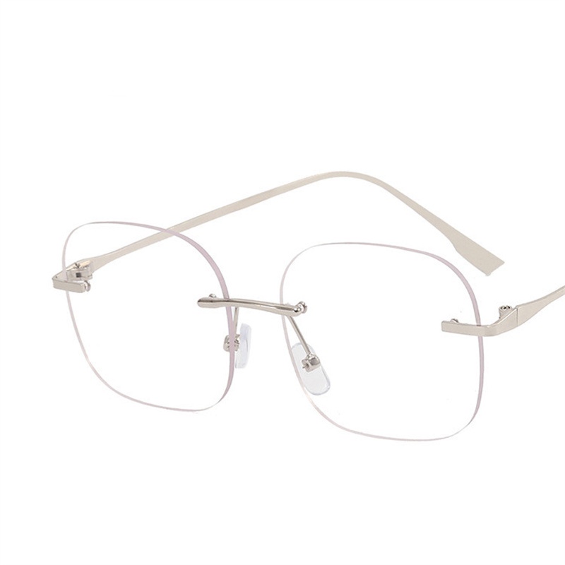 Mắt Kính Gọng Vuông Không Viền Chống Ánh Sáng Xanh Thời Trang Cao Cấp Cho Nữ và quà miễn phí