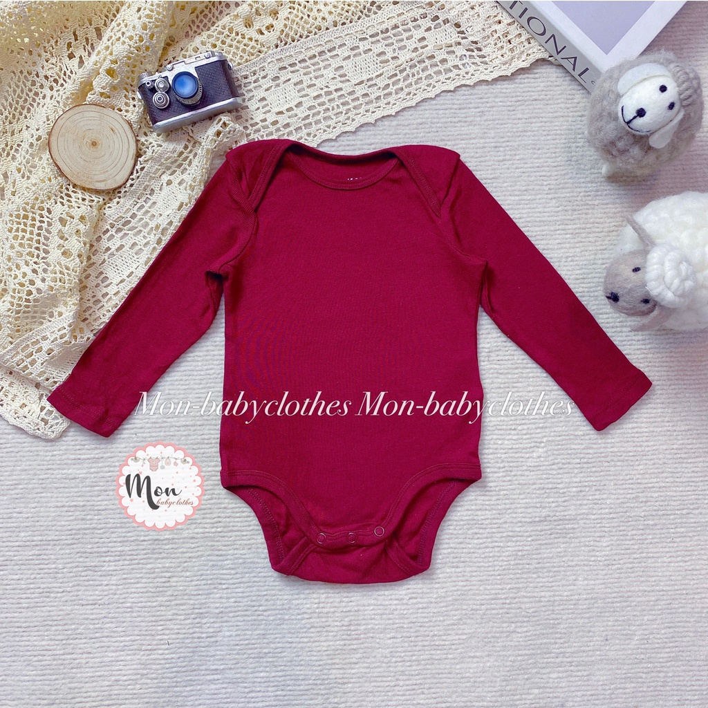 ÁO body chip dài tay H.M trơn mềm mịn cho bé trai bé gái