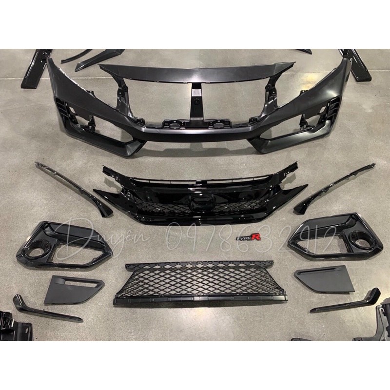 BODY KIT CIVIC TYPE R MẪU MỚI CACBON VIỀN ĐỎ