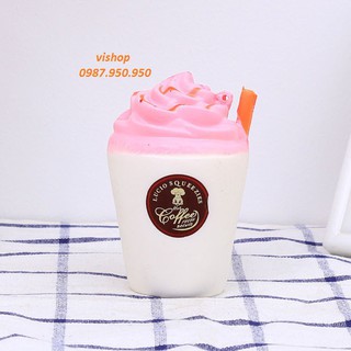 SquiShy kem coffee có ống hút