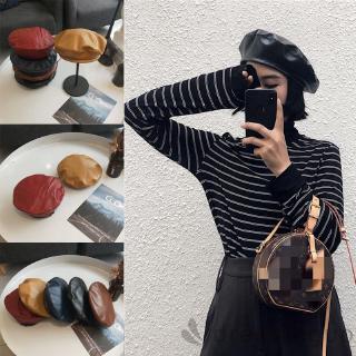 D❃♪Mũ nồi da PU thời trang nữ