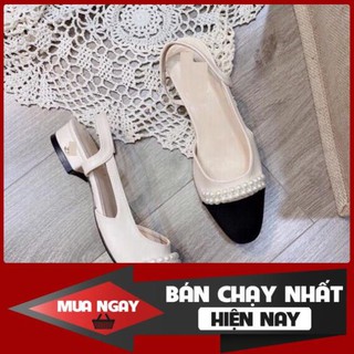 Giày sandal bít mũi viền gót vuông 2cm chất đẹp | H021