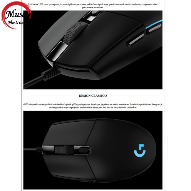 Chuột Quang Chơi Game Có Dây Logitech G102 200-8000dpi 6 Nút Tương Thích Với Windows 7