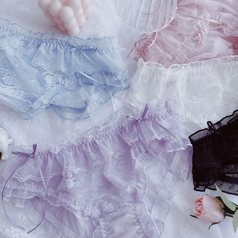 MOCHO Quần Lót Lưới Mềm Mại Thoáng Khí Đính Nơ Phong Cách Lolita Gợi Cảm Cho Nữ