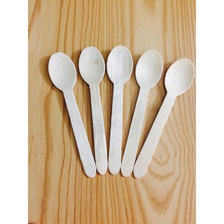 Dĩa Thìa Dao gỗ dài 16cm đóng gói 100 cái/túi