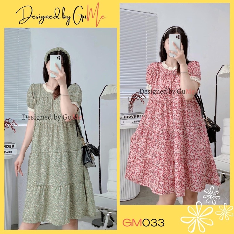 Váy bầu thiết kế hoa ren cổ nhã nhặn