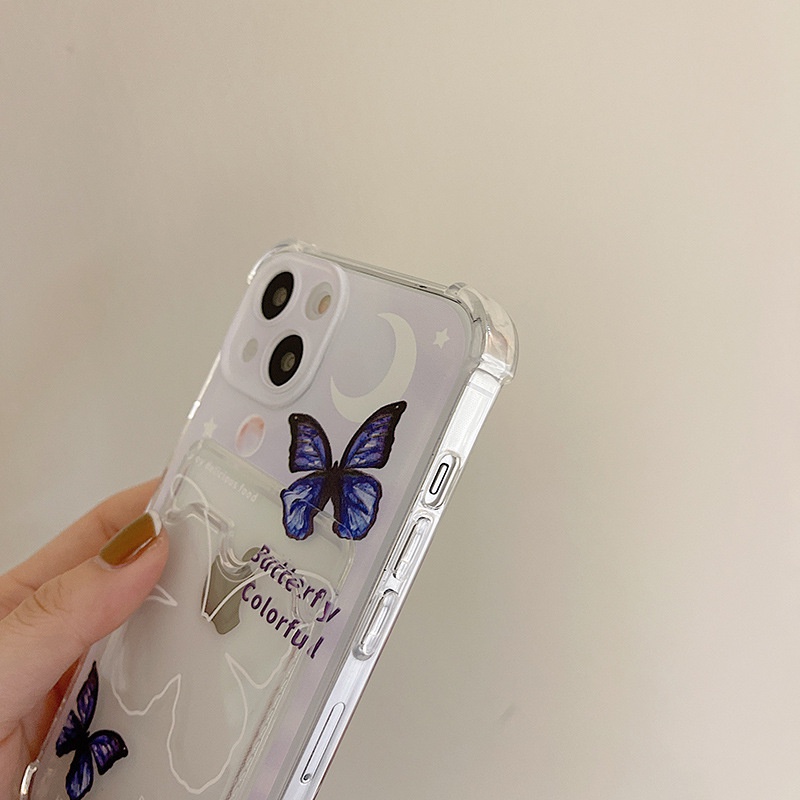 Ốp Điện Thoại Silicon TPU Mềm Trong Suốt Chống Sốc Có Ngăn Đựng Thẻ Cho Iphone 13 Pro Max 12 11 Pro Max Xs X Xr 6s Plus 8 7 Plus Se20