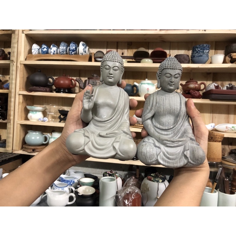 Tượng Phật phỏng cổ giả đá chuyên phối tiểu cảnh, để sân vườn, Deco phối thuỷ sinh.