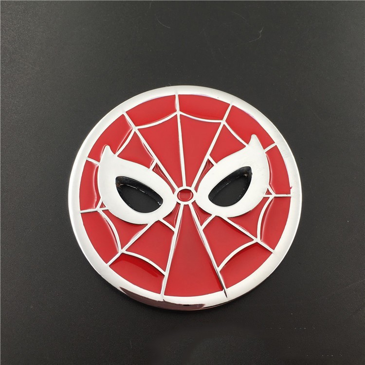 Miếng dán in logo Spiderman bằng kim loại độc đáo trang trí xe hơi xe máy đa năng
