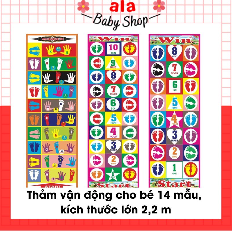 Thảm - Bạt Vận Động Jumping Mat Phát triển kĩ năng Vận động cho Bé 14 mẫu kích thước lớn 2,2m ALA 39