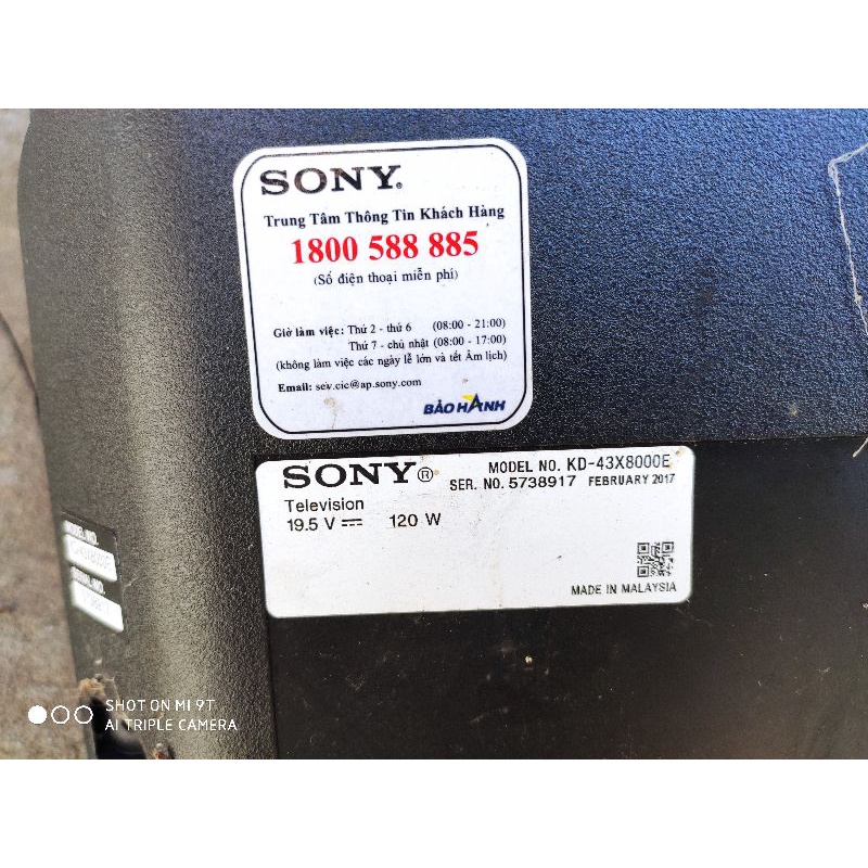 bo Tcon tivi sony 4K 43 inch KD - X8000E