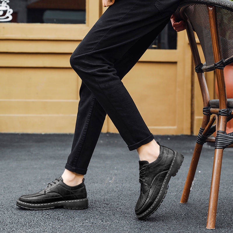 Giày da màu đen không thấm nước chống trượt và chống mùi phong cách công sở kiểu Hàn Quốc thường ngày cho nam đầu bếp