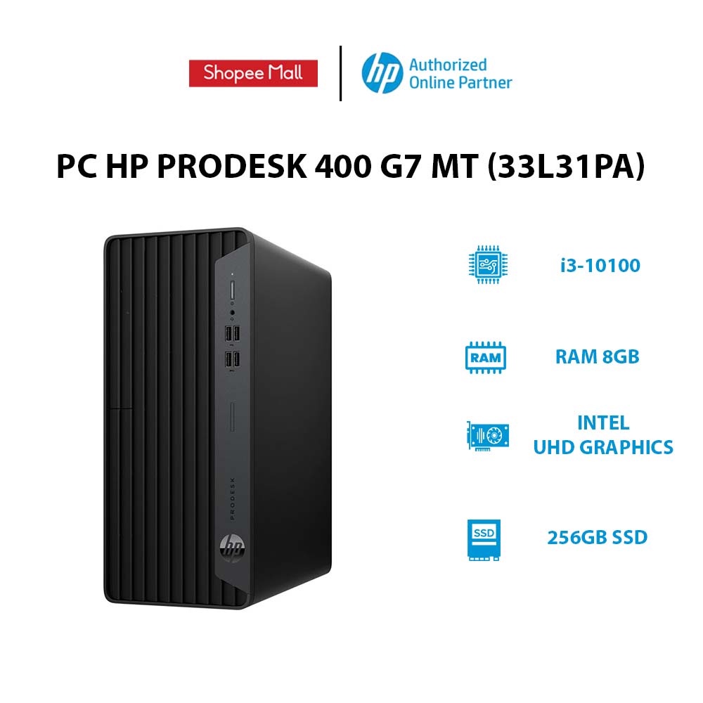 PC HP ProDesk 400 G7 MT (33L31PA) (i3-10100 | 8GB | 256GB SSD | Intel UHD Graphics 630 | Win 10)