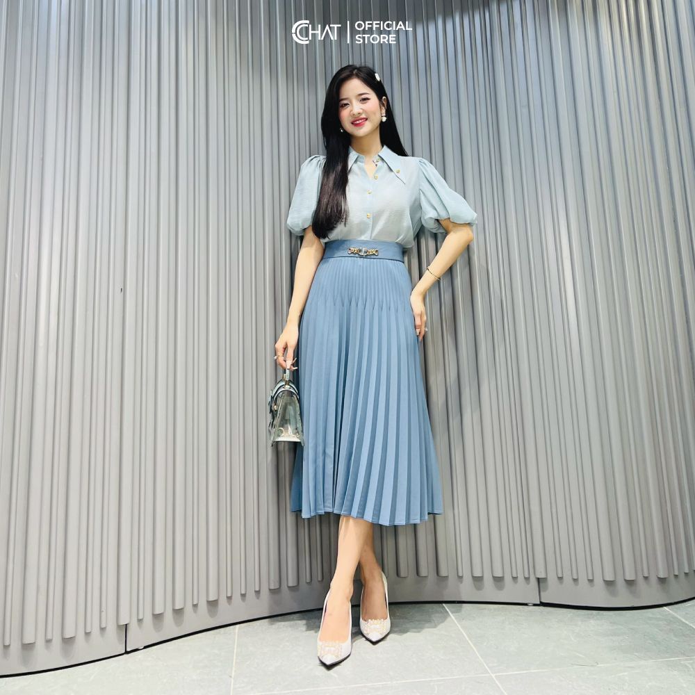 Sơ mi tay bom cổ đính TT CChat Clothes