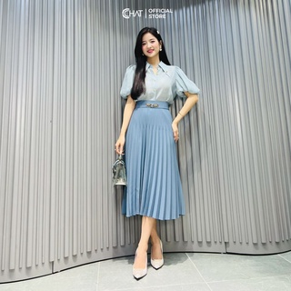 Áo sơ mi tay bom cổ đính tt CChat Clothes