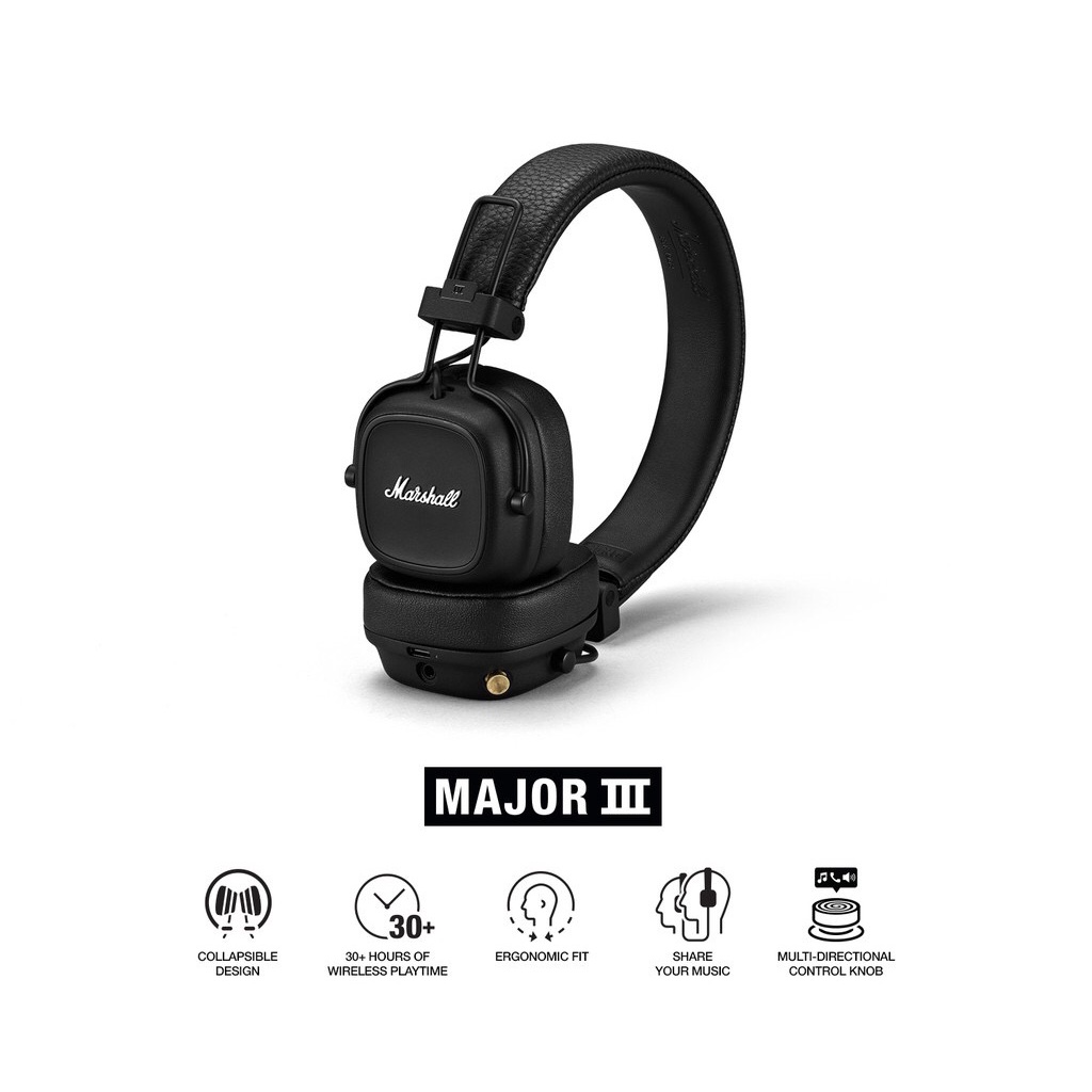 Tai nghe Marshall Major III Bluetooth - Hàng chính hãng - Bảo hành 12 tháng