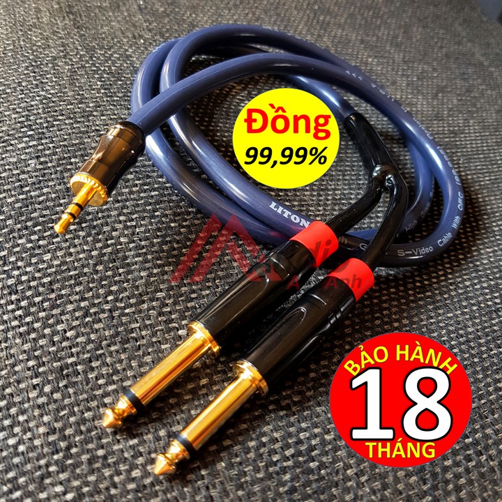 [Mã ELHACE giảm 4% đơn 300K] Dây Jack 3.5 ly ra 2 đầu 6 ly Liton