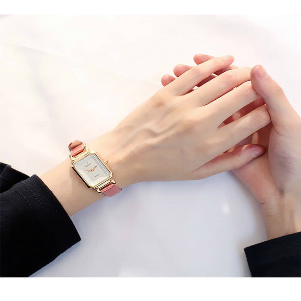 [GIÁ SỈ] Đồng hồ nữ Viser dây da mặt vuông thời trang vintage- ĐẸP XUẤT SẮC