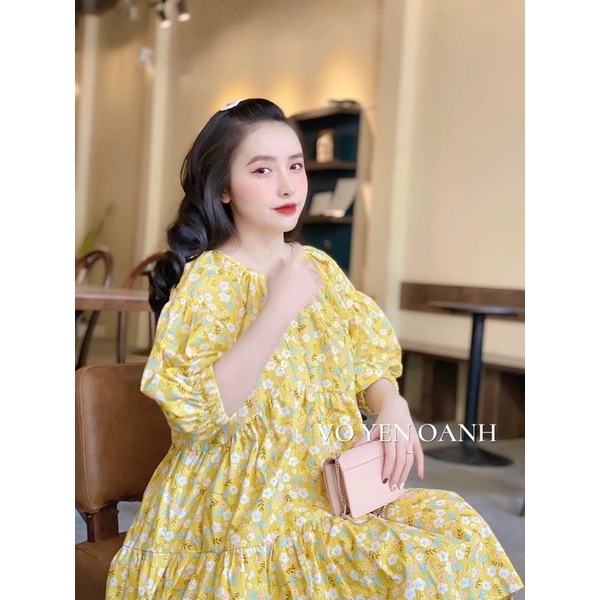 VÁY BABY DOLL HOA NHÍ VÀNG