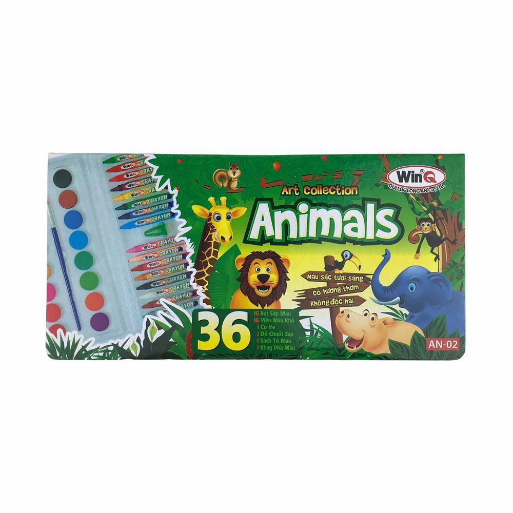 Bút Sáp Màu Animal WinQ 16 Màu Mã số AN02