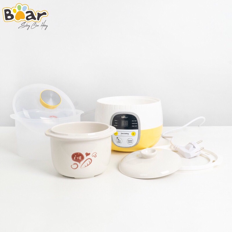 Nồi nấu cháo chậm Bear dung tích 0,8L và 1,6L