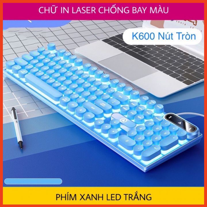 Bàn Phím Máy Tính Có Dây K600 YNOIAO Gaming Led Xuyên Chữ Dùng Cho Máy Tính, Laptop