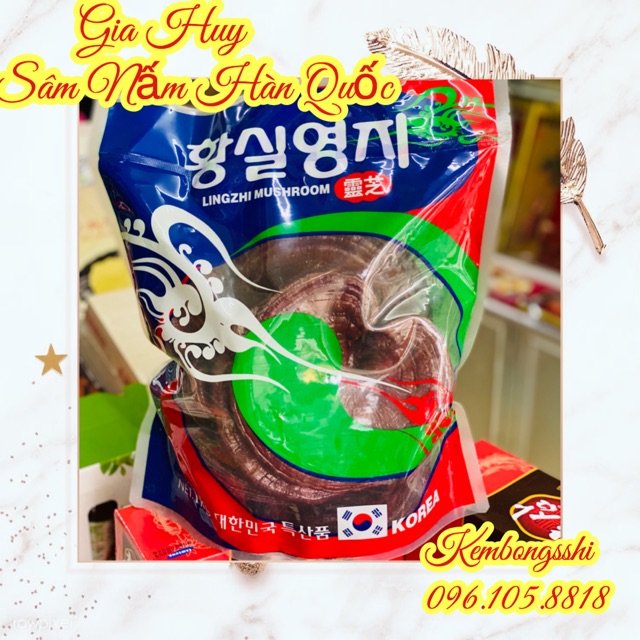 [HÀNG MỚI VỀ] Nấm linh chi đỏ 6 năm tuổi MUSHROOM túi Xanh Hàn Quốc, Túi 1kg