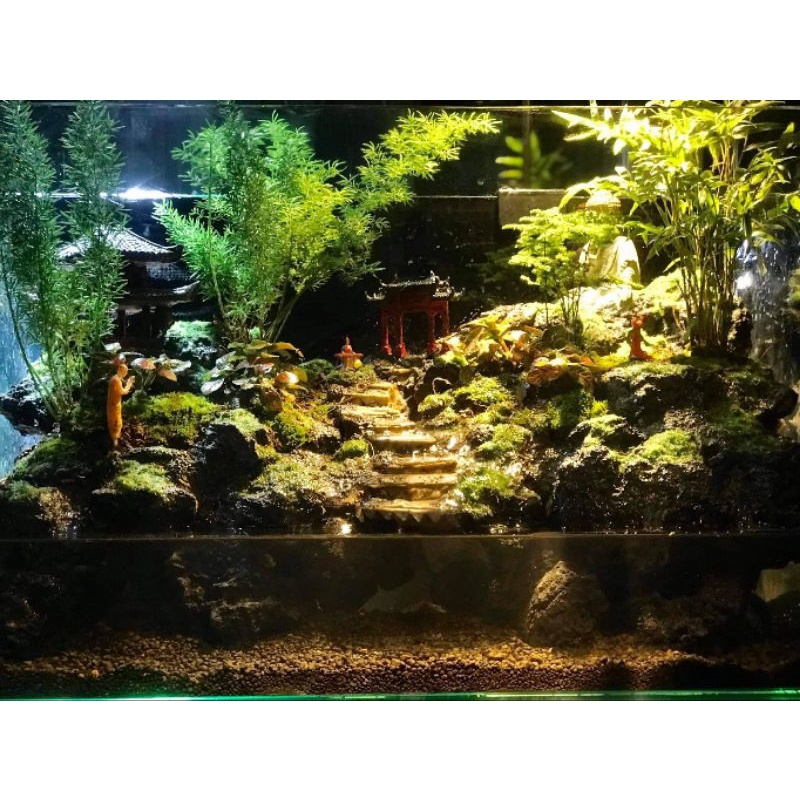 1kg Đá da voi, đá đen gia lại loại nhỏ dùng trong terrarium và thủy sinh, hòn non bộ.