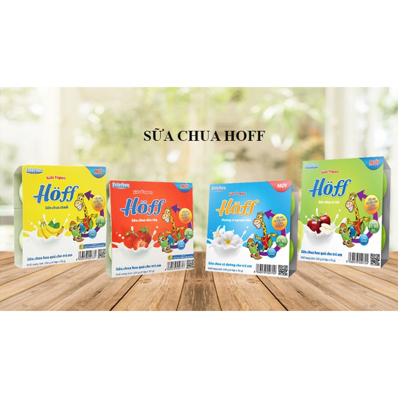 SỮA CHUA HOA QUẢ HOFF CAO CẤP CHO TRẺ TỪ 6M+ VỈ 4 HỘP