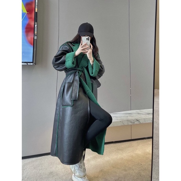 Áo khoác lông dáng dài hot douyin-có ảnh thật