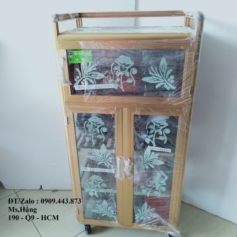 - Tủ Úp Chén - Tủ Úp Bát Soong Nồi - Tủ Chén Nhôm Kính Cao Cấp - Mã: B6012VĐ -