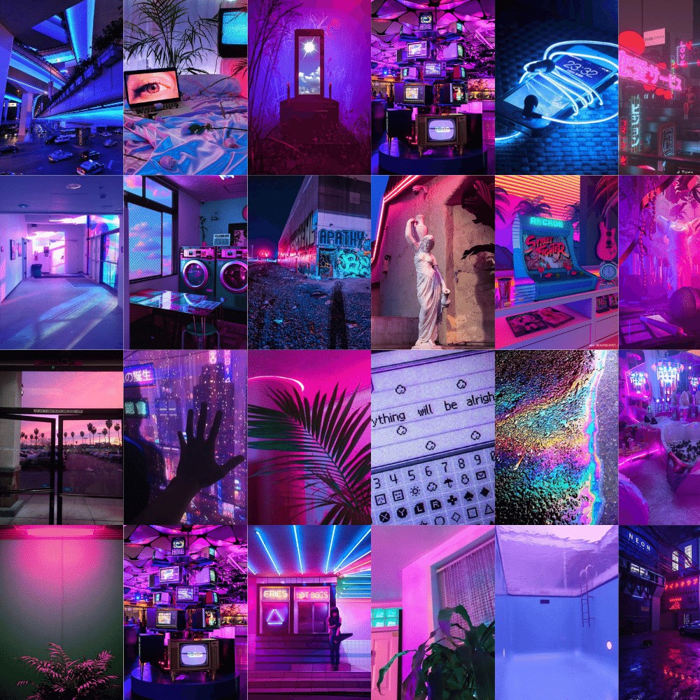 Wall Collage keo sẵng dán tường tranh ảnh trang trí decor phòng ngủ - theme cyberpunk